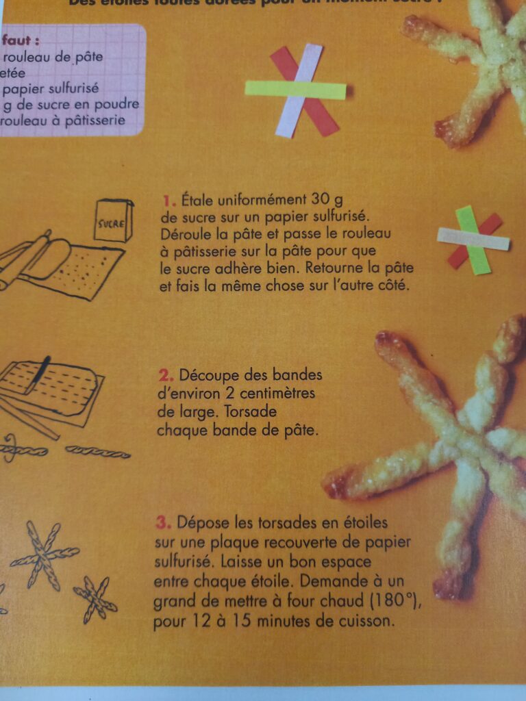 recette « étoiles » ou « flocon de neige »